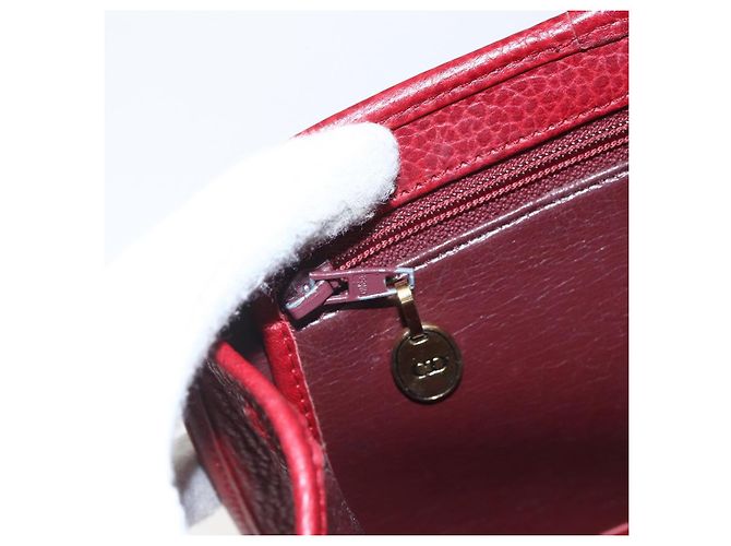 Borsa a mano in pelle Christian Dior 2 in 1 Rossa Oro Auth BA8209 Rosso D'oro - vista 21