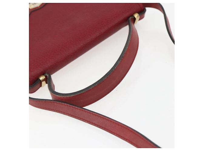 Borsa a mano in pelle Christian Dior 2 in 1 Rossa Oro Auth BA8209 Rosso D'oro - vista 7