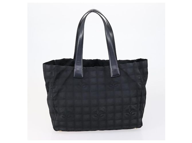 CHANEL Nuova Borsa Tote da Viaggio in Nylon 2 Set Nero CC Auth BA8474 - vista 3