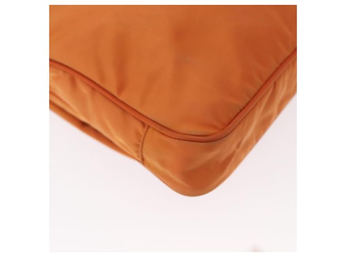Borsa a Spalla PRADA in Nylon Pelle Arancione Oro Auth 155084 D'oro - vista 16