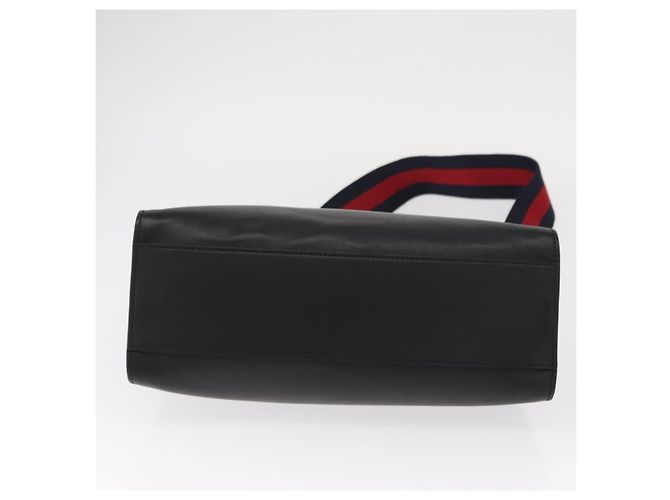 Borsa in pelle 2 in 1 nera della linea Sherry di GUCCI Bamboo 459076 Auth ar13801 Nero D'oro - vista 11