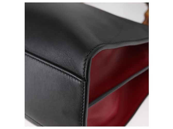 Borsa in pelle 2 in 1 nera della linea Sherry di GUCCI Bamboo 459076 Auth ar13801 Nero D'oro - vista 15