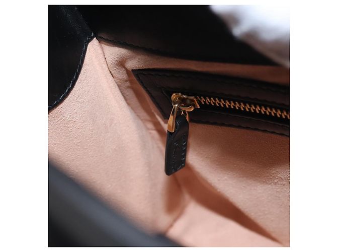 Borsa in pelle 2 in 1 nera della linea Sherry di GUCCI Bamboo 459076 Auth ar13801 Nero D'oro - vista 24