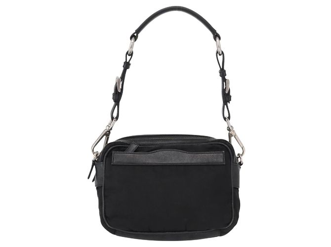 Borsa a Spalla PRADA Nylon Nero Argento Autentica 155226 - vista 2