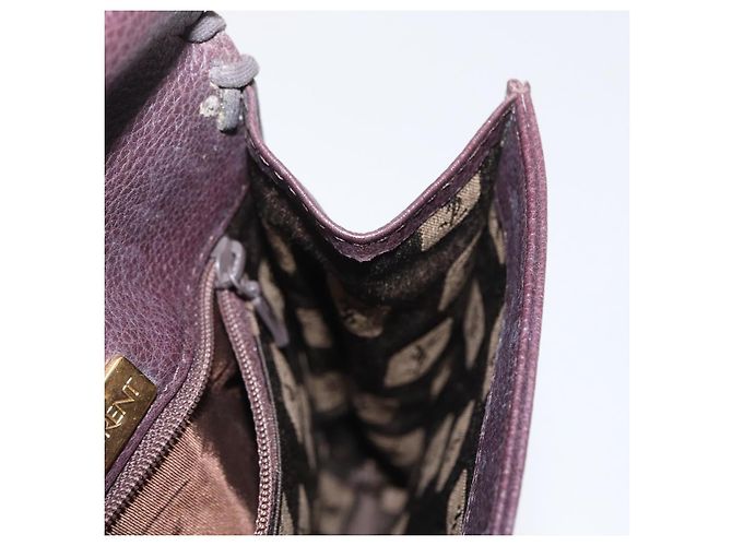 Saint Laurent Schultertasche aus Leder Lila Gold Auth ka546 Golden - Ansicht 17