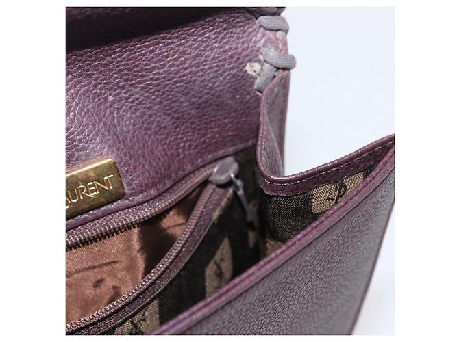 Saint Laurent Schultertasche aus Leder Lila Gold Auth ka546 Golden - Ansicht 19