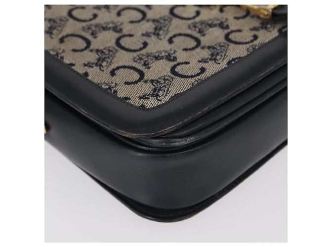 Céline Borsa a Spalla Celine C Sulky Blu Navy Oro Auth 154468 D'oro - vista 10
