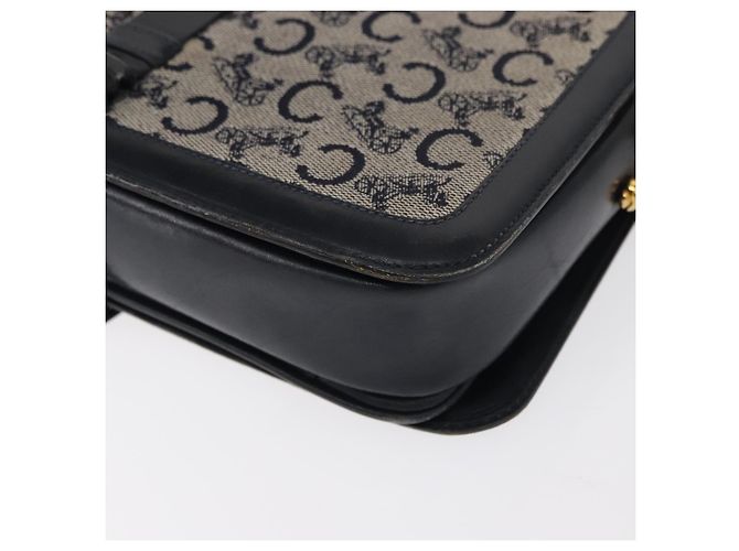 Céline Borsa a Spalla Celine C Sulky Blu Navy Oro Auth 154468 D'oro - vista 13