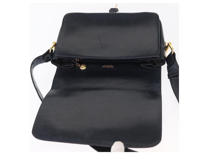Céline Borsa a Spalla Celine C Sulky Blu Navy Oro Auth 154468 D'oro - vista 15