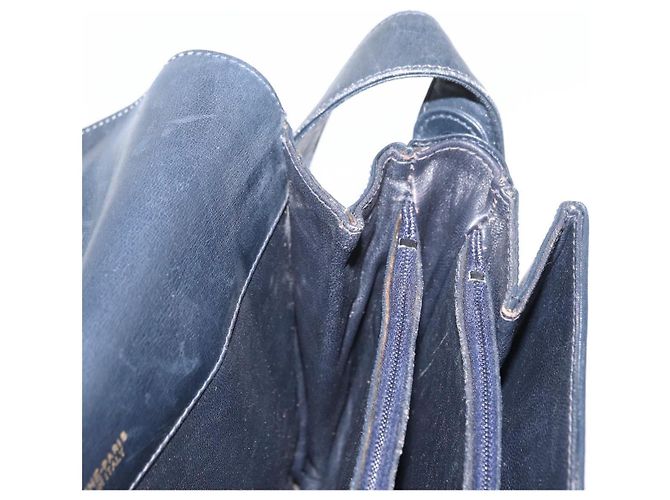 Céline Borsa a Spalla Celine C Sulky Blu Navy Oro Auth 154468 D'oro - vista 18