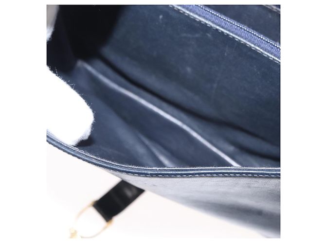 Céline Borsa a Spalla Celine C Sulky Blu Navy Oro Auth 154468 D'oro - vista 21