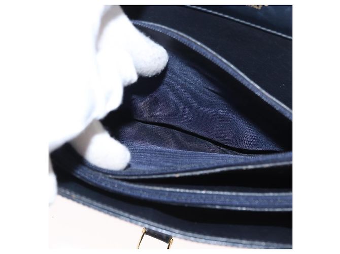 Céline Borsa a Spalla Celine C Sulky Blu Navy Oro Auth 154468 D'oro - vista 23