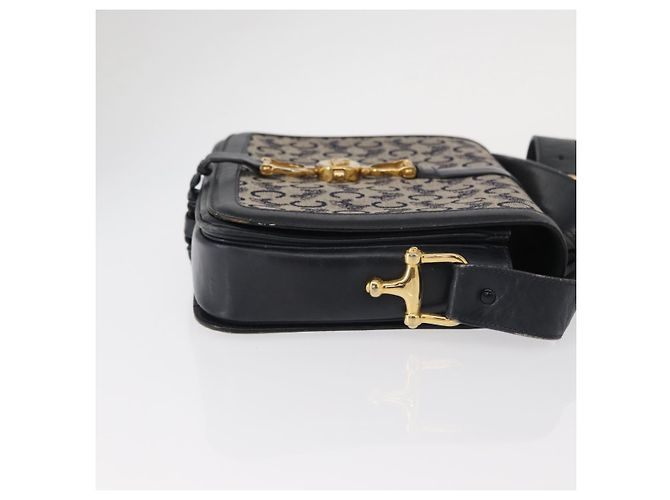 Céline Borsa a Spalla Celine C Sulky Blu Navy Oro Auth 154468 D'oro - vista 4
