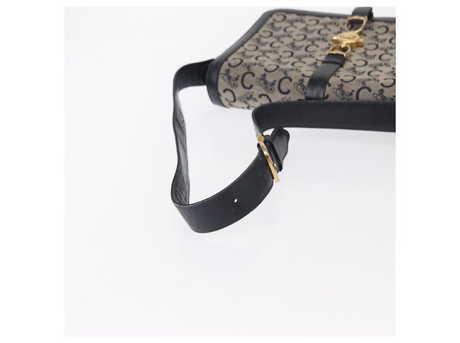 Céline Borsa a Spalla Celine C Sulky Blu Navy Oro Auth 154468 D'oro - vista 7