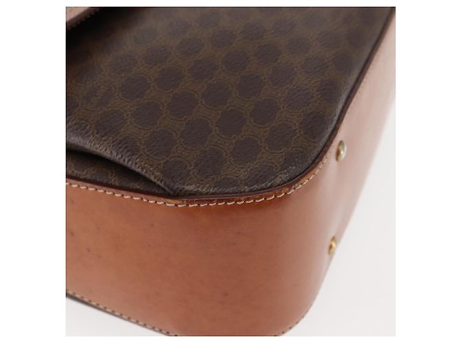 Céline Borsa a mano in tela Macadam CELINE in pelle PVC 2 in 1 marrone oro Auth 146100 D'oro - vista 15