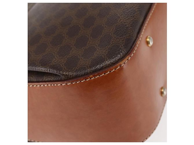 Céline Borsa a mano in tela Macadam CELINE in pelle PVC 2 in 1 marrone oro Auth 146100 D'oro - vista 17