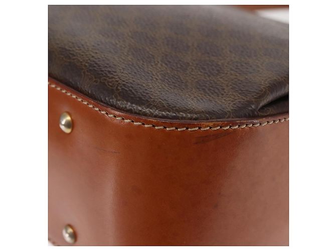 Céline Borsa a mano in tela Macadam CELINE in pelle PVC 2 in 1 marrone oro Auth 146100 D'oro - vista 18