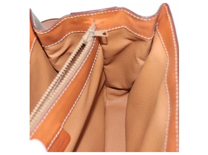 Céline Borsa a mano in tela Macadam CELINE in pelle PVC 2 in 1 marrone oro Auth 146100 D'oro - vista 26
