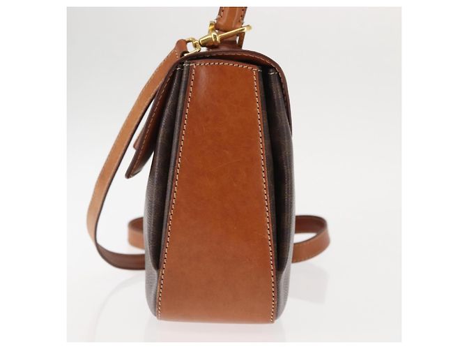 Céline Borsa a mano in tela Macadam CELINE in pelle PVC 2 in 1 marrone oro Auth 146100 D'oro - vista 3