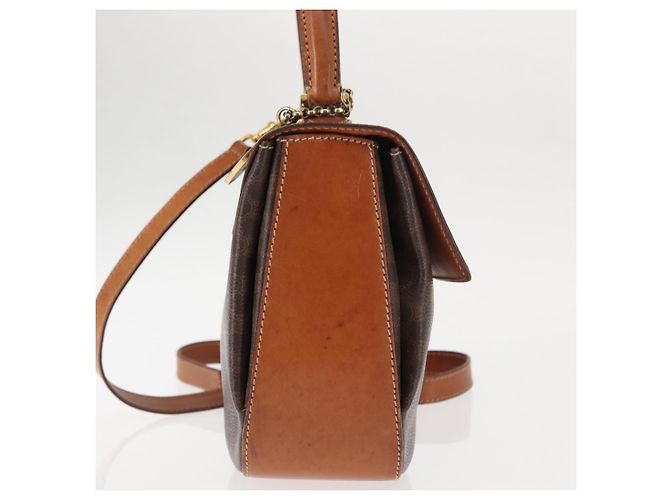 Céline Borsa a mano in tela Macadam CELINE in pelle PVC 2 in 1 marrone oro Auth 146100 D'oro - vista 4