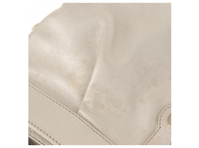 Bulgari Borsa a Spalla BVLGARI Chandra in Pelle Argento Oro Auth hk3110 D'oro - vista 10