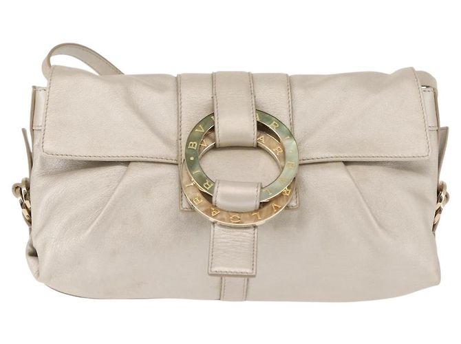Bulgari Borsa a Spalla BVLGARI Chandra in Pelle Argento Oro Auth hk3110 D'oro - vista 13