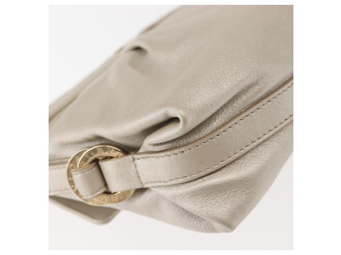 Bulgari Borsa a Spalla BVLGARI Chandra in Pelle Argento Oro Auth hk3110 D'oro - vista 16