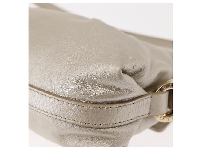 Bulgari Borsa a Spalla BVLGARI Chandra in Pelle Argento Oro Auth hk3110 D'oro - vista 17