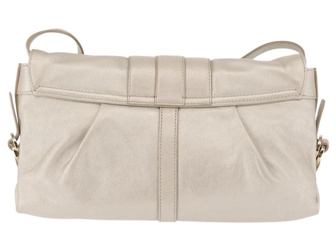 Bulgari Borsa a Spalla BVLGARI Chandra in Pelle Argento Oro Auth hk3110 D'oro - vista 2