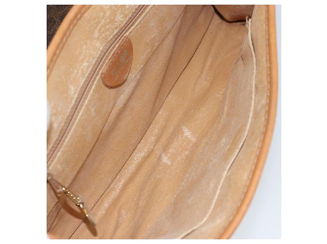 Céline Clutch em lona Macadam CELINE em couro PVC marrom dourado Auth 153469 - vista 10