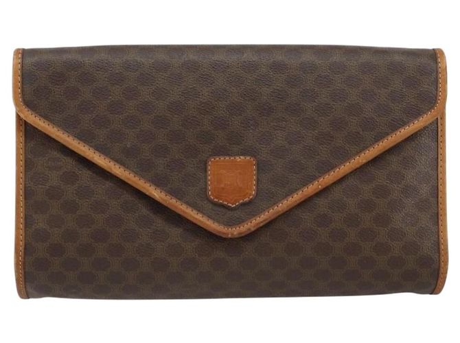Céline Clutch em lona Macadam CELINE em couro PVC marrom dourado Auth 153469 - vista 13