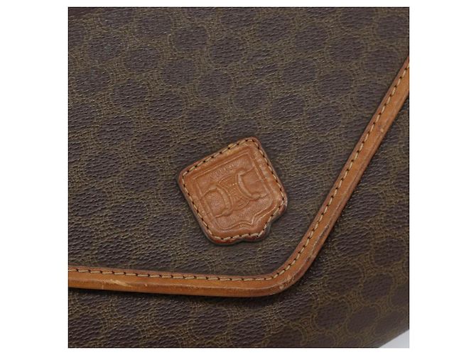 Céline Clutch em lona Macadam CELINE em couro PVC marrom dourado Auth 153469 - vista 17