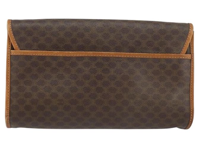 Céline Clutch em lona Macadam CELINE em couro PVC marrom dourado Auth 153469 - vista 2