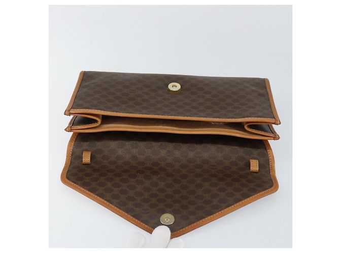 Céline Clutch em lona Macadam CELINE em couro PVC marrom dourado Auth 153469 - vista 8