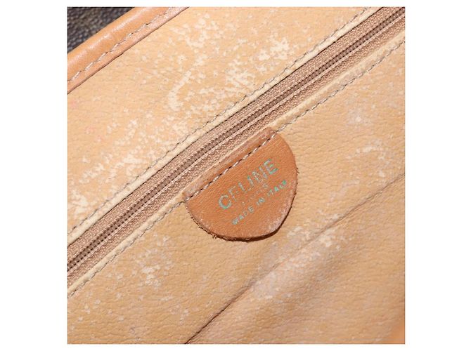 Céline Clutch em lona Macadam CELINE em couro PVC marrom dourado Auth 153469 - vista 9