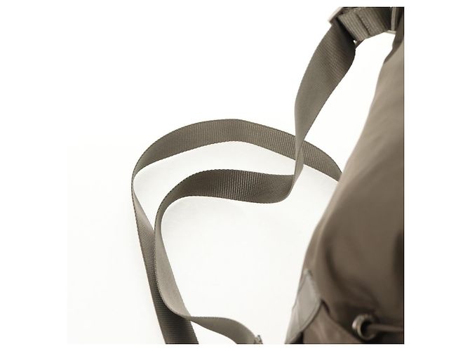 PRADA Rucksack aus grauem Nylon mit Silber authentisch 145848 Braun - Ansicht 11