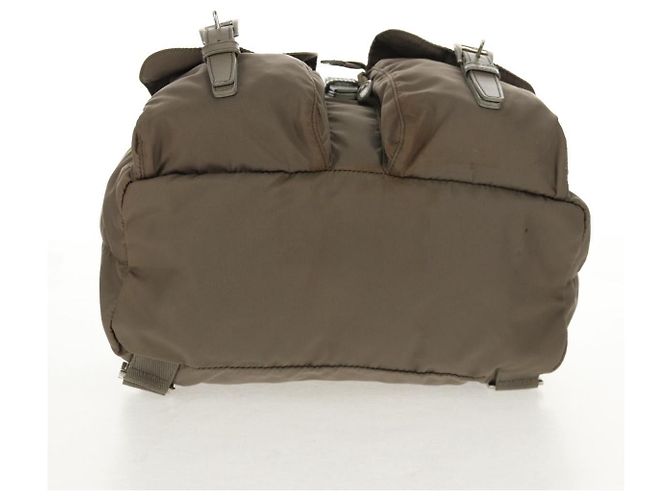 PRADA Rucksack aus grauem Nylon mit Silber authentisch 145848 Braun - Ansicht 12