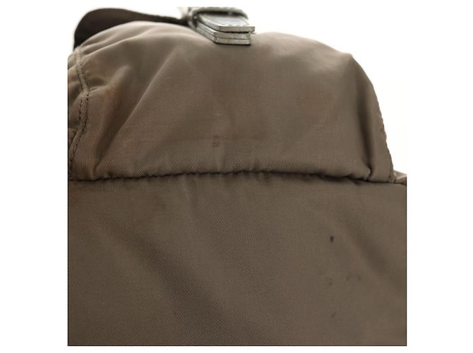 PRADA Rucksack aus grauem Nylon mit Silber authentisch 145848 Braun - Ansicht 13