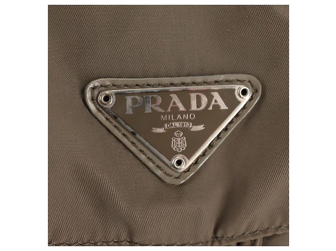 PRADA Rucksack aus grauem Nylon mit Silber authentisch 145848 Braun - Ansicht 21