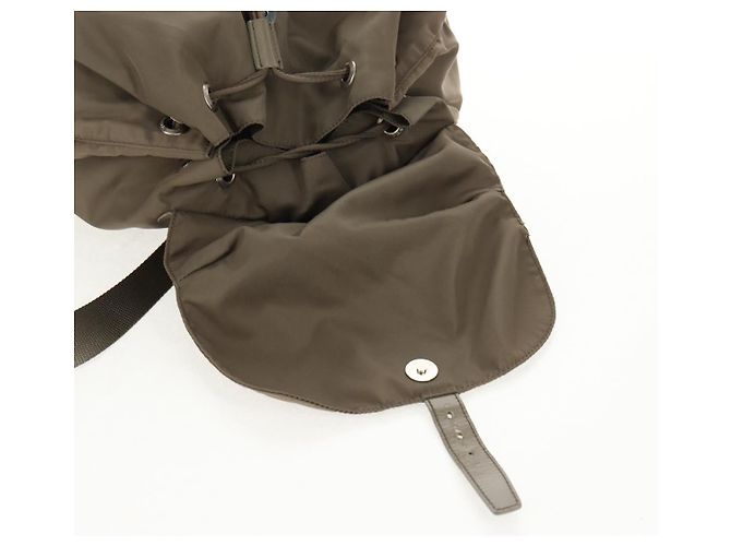 PRADA Rucksack aus grauem Nylon mit Silber authentisch 145848 Braun - Ansicht 24
