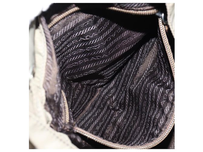 PRADA Rucksack aus grauem Nylon mit Silber authentisch 145848 Braun - Ansicht 31