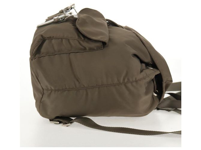 PRADA Rucksack aus grauem Nylon mit Silber authentisch 145848 Braun - Ansicht 5