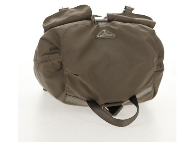PRADA Rucksack aus grauem Nylon mit Silber authentisch 145848 Braun - Ansicht 6