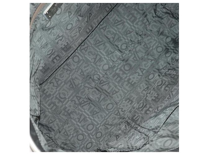 Borsa Tote Gancini in Pelle Argento Salvatore Ferragamo Auth BA6592 - vista 18