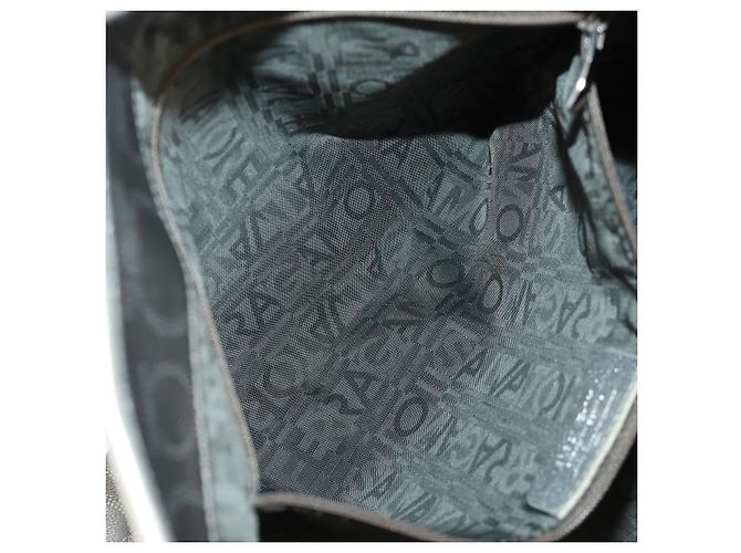 Borsa Tote Gancini in Pelle Argento Salvatore Ferragamo Auth BA6592 - vista 22