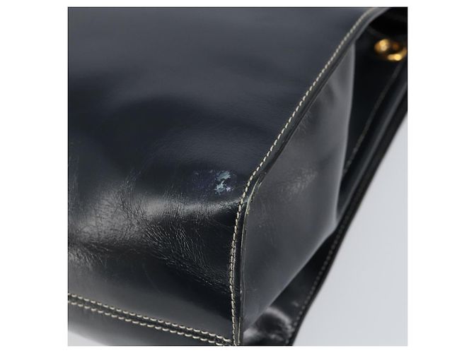 Borsa a mano LOEWE in pelle blu navy e oro Auth bs31051 D'oro - vista 15