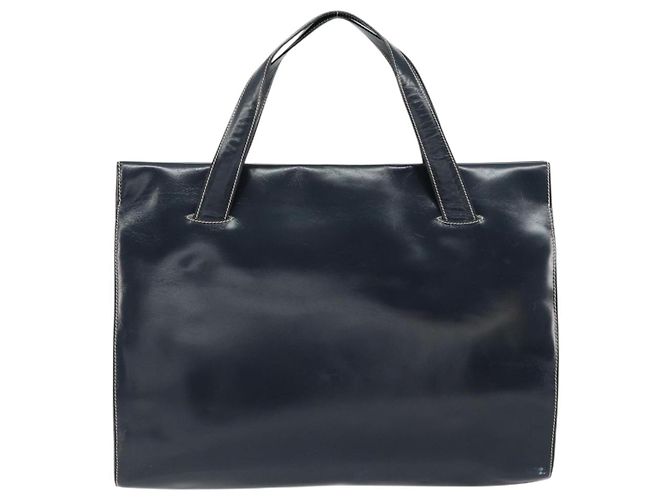 Borsa a mano LOEWE in pelle blu navy e oro Auth bs31051 D'oro - vista 2