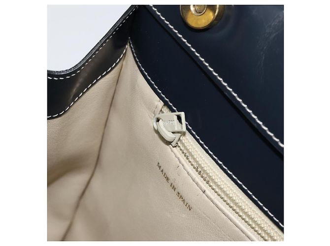 Borsa a mano LOEWE in pelle blu navy e oro Auth bs31051 D'oro - vista 20