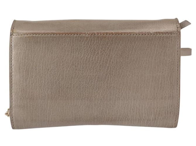 Borsa a spalla in pelle beige e argento con borchie a stella Jimmy Choo Auth bs30998 - vista 2