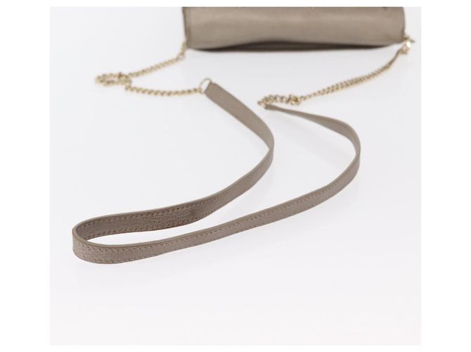 Borsa a spalla in pelle beige e argento con borchie a stella Jimmy Choo Auth bs30998 - vista 7